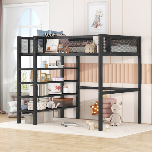 Metal loft bed storage - loft, w/