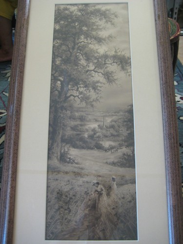 Vintage print with frame - vintage, 20"