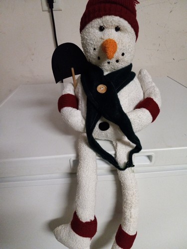 Sitting snowman with - sitting,