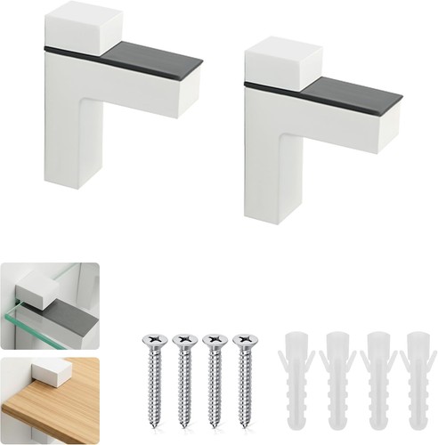 White glass shelf holders 2 - glass,
