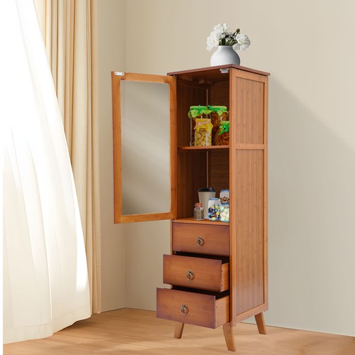 Kitchen bamboo storage cabinet - bamboo,