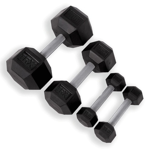 Trx hex rubber dumbbell - dumbbell, 30