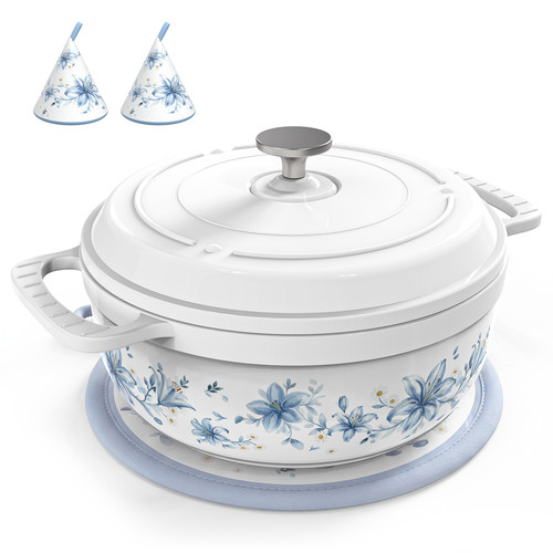 Floral enamel dutch oven - dutch, with