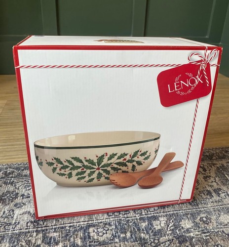 Lenox holiday salad bowl with - lenox,