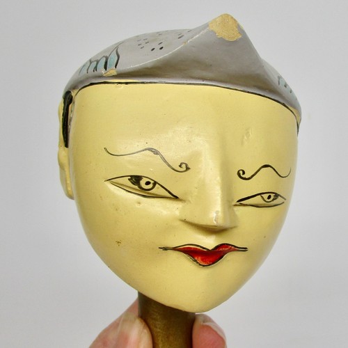 Carved puppet head asian hand - puppet,
