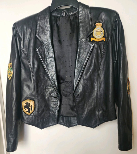 Porsche black leather jacket - leather,