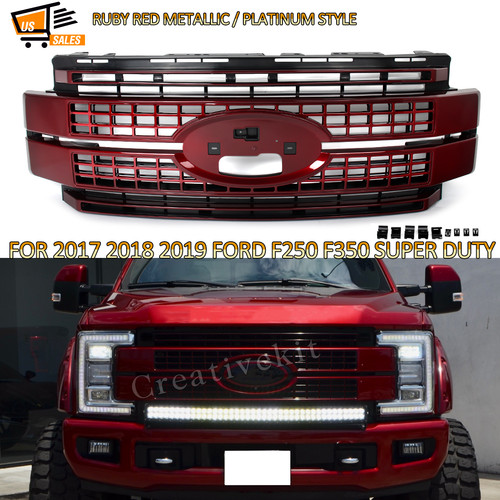 Ruby red grille - assembly, for