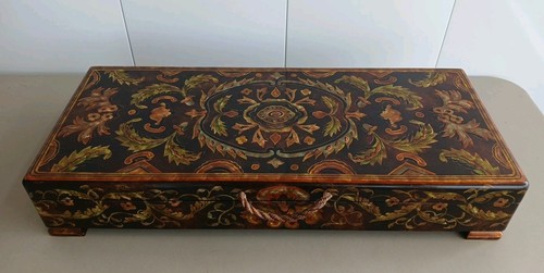 Painted wood box black gold - painted, &