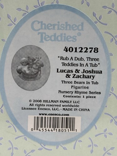 Cherished teddies lucas - teddies, joshua