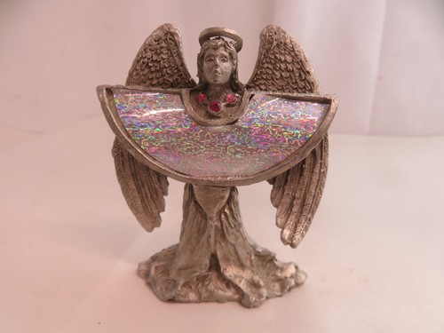 Vintage pewter angel figure - vintage,