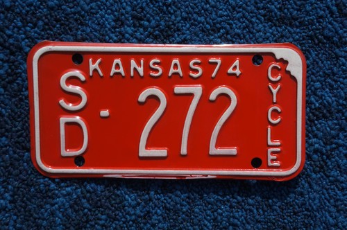 1974 kansas motorcycle license - motorcycle,