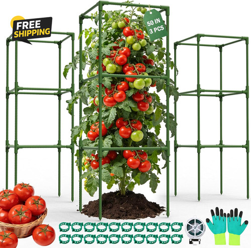 Pack square tomato cages for - cages,