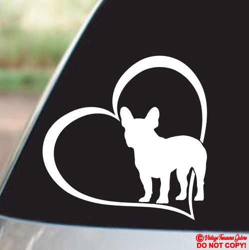 French bulldog heart - heart, vinyl