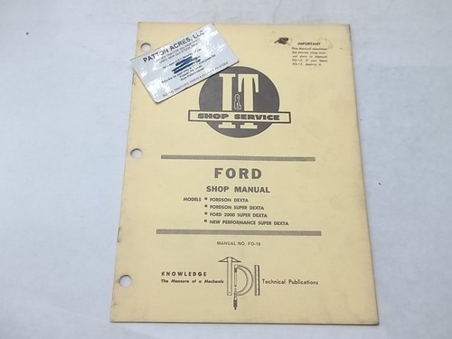 Service manual for ford - manual, i&t