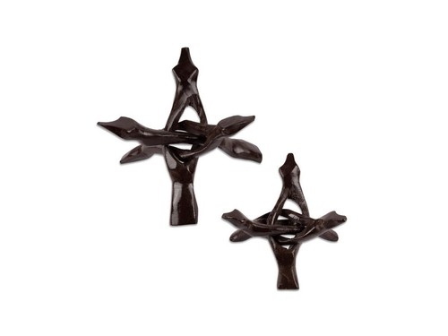 Brown wooden tripod - 4", &