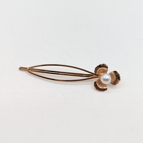Vintage style gold tone - tone, floral