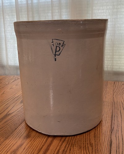 Antique stoneware crock york - antique,