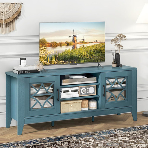 Teal blue farmhouse - farmhouse, tv