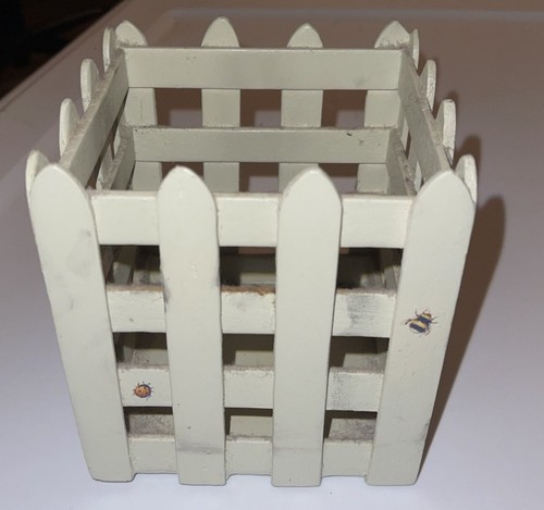 White picket fence wooden - white, box