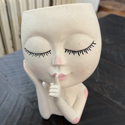Girls face flower - planter, pot