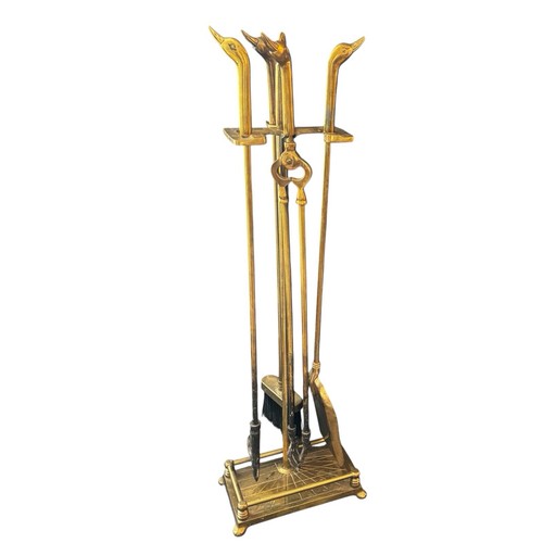 Brass duck head - head, fireplace
