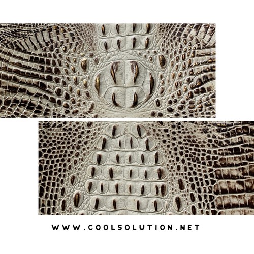 Embossed leather croc ivory - leather,