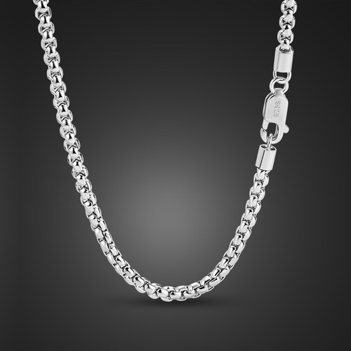 925 solid sterling silver 3mm - 925,