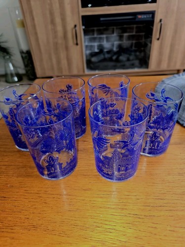Vintage blue willow - set, of