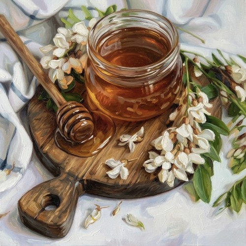 Art oil painting - oil, “honey