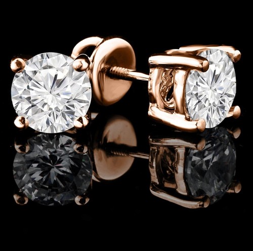 Round diamond studs carat - diamond, 1