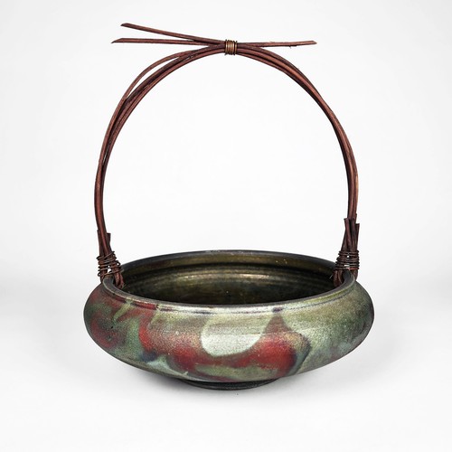 Iridescent raku studio pottery - raku,