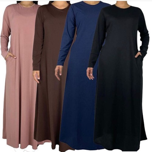Plain abaya black with - plain,