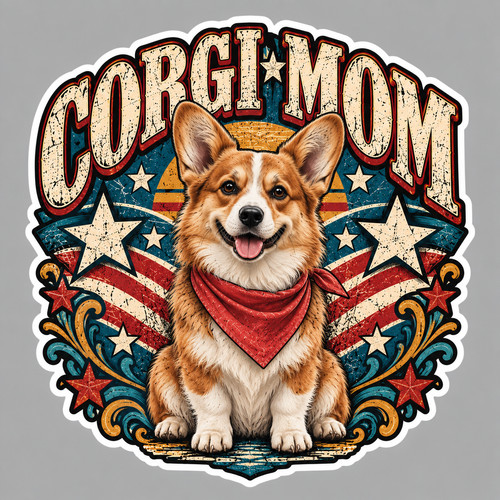 Corgi mom sticker - corgi,