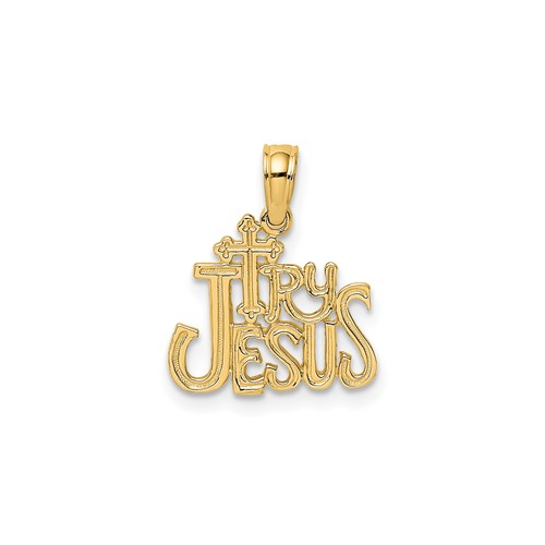 14k yellow gold try jesus - yellow,