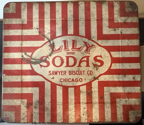 Vintage lily sodas tin sawyer - lily,