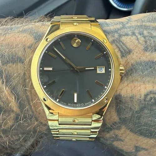 Movado quartz grey dial - se,
