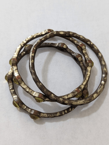 Rustic steel gray metal bangle