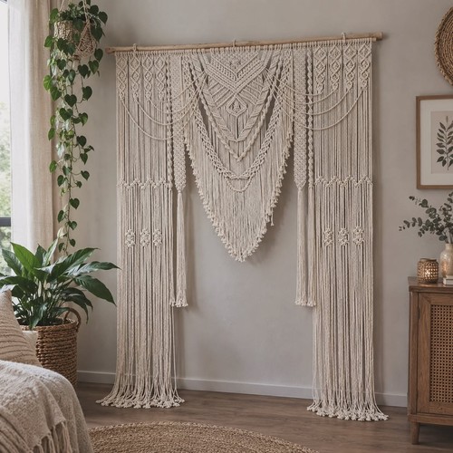 Large handmade macrame wall - handmade,