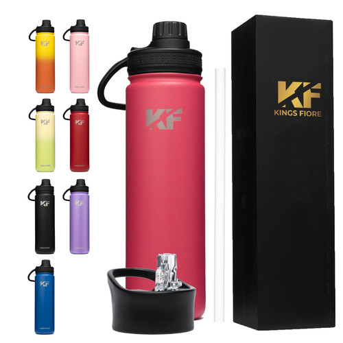 Kings fiore water bottle - bottle, straw