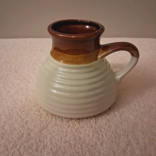 Vtg ivory tan brown ribbed - vtg,