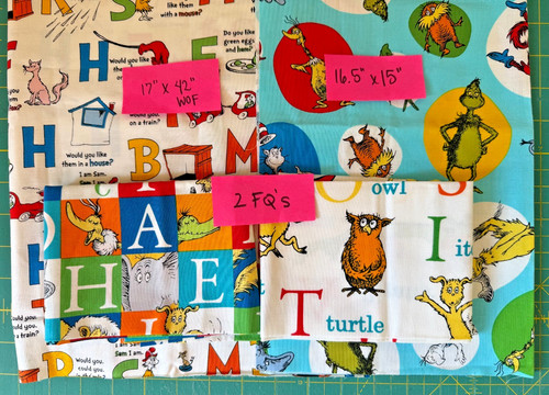Seuss scrap fabric lot - dr.,