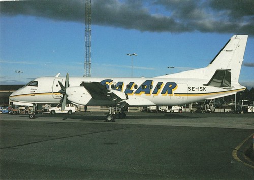Postcard airline salair - airline, saab