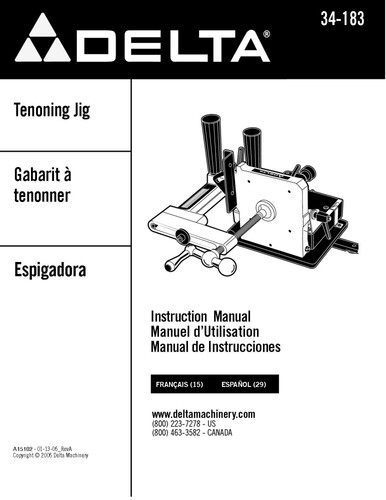 Delta 183 tenoning jig - delta,