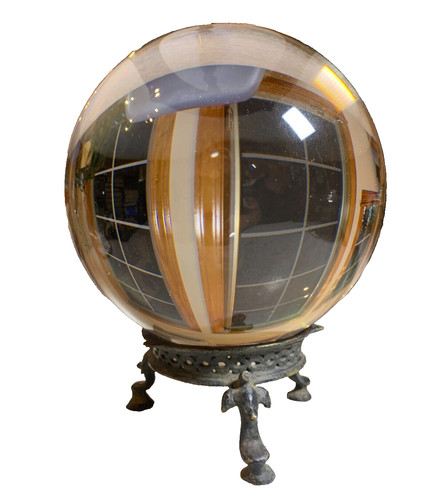Large antique crystal ball - 8",