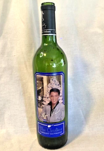 Elvis presley wine bottle blue - wine,