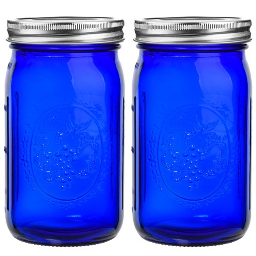 Blue mason jars wide mouth - jars, mouth,2
