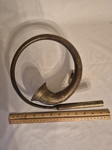 Antique brass curved car horn - antique,
