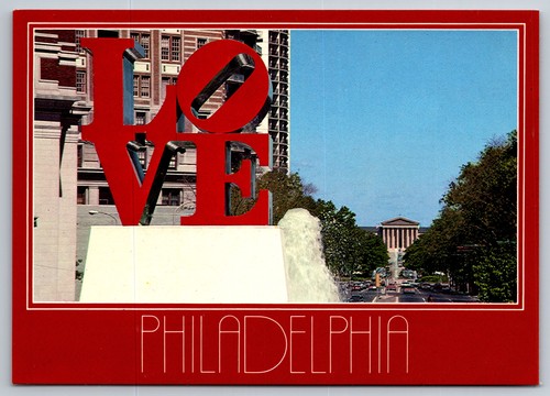 Postcard love statue sculpture - postcard,