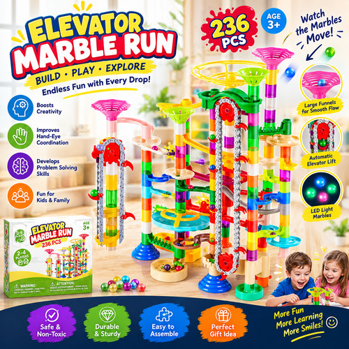 236pcs glowing marble run - 236pcs,