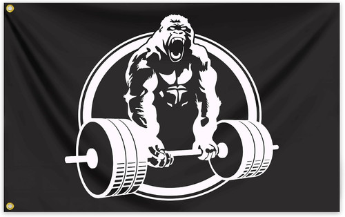 Gorilla weightlifting flag - gorilla, 3x5